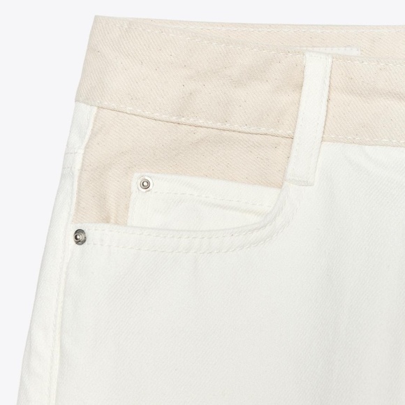 HIGH-RISE MOM FIT JEANS WITH CONTRAST WAISTBAND - Picture 7 of 11